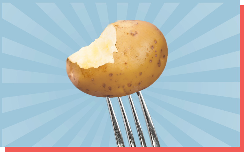 potato on fork